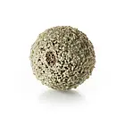 Polishing ball coated with polishing agent for low-salinity waters