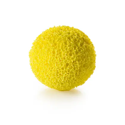Sponge rubber ball for special hydraulic conditions